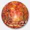 Designart - Autumn Forest in Red Shade' Landscape Circle Metal Wall Art